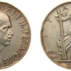 Material numismático: ITALY KINGDOM 1936 R 10 LIRE - VITTORIO EMANUELE III SILVER (.835) ROME MINT (618500) 10G XF KM 80