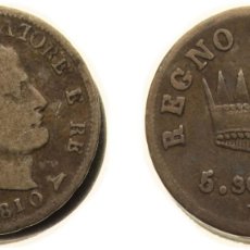 Material numismático: ITALY NAPOLEONIC KINGDOM OF ITALY ITALIAN STATES 1810 M 5 SOLDI - NAPOLEON I SILVER (.900) MILAN MI
