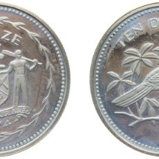 Material numismático: BELIZE BRITISH DOMINION 1974 FM 10 DOLLARS (GREAT CURASSOW; SILVER PROOF) SILVER (.925) (31000) 29.