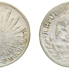 Materiale numismatico: MEXICO UNITED MEXICAN STATES 1843 GO PM 2 REALES SILVER (.903) GUANAJUATO MINT 6.5G VF KM 374.8