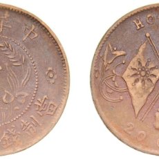 Material numismático: CHINA HONAN PROVINCE PROVINCE OF THE REPUBLIC OF CHINA 1920 20 CASH (HO-NAN; SIX CHARACTERS) COPPER