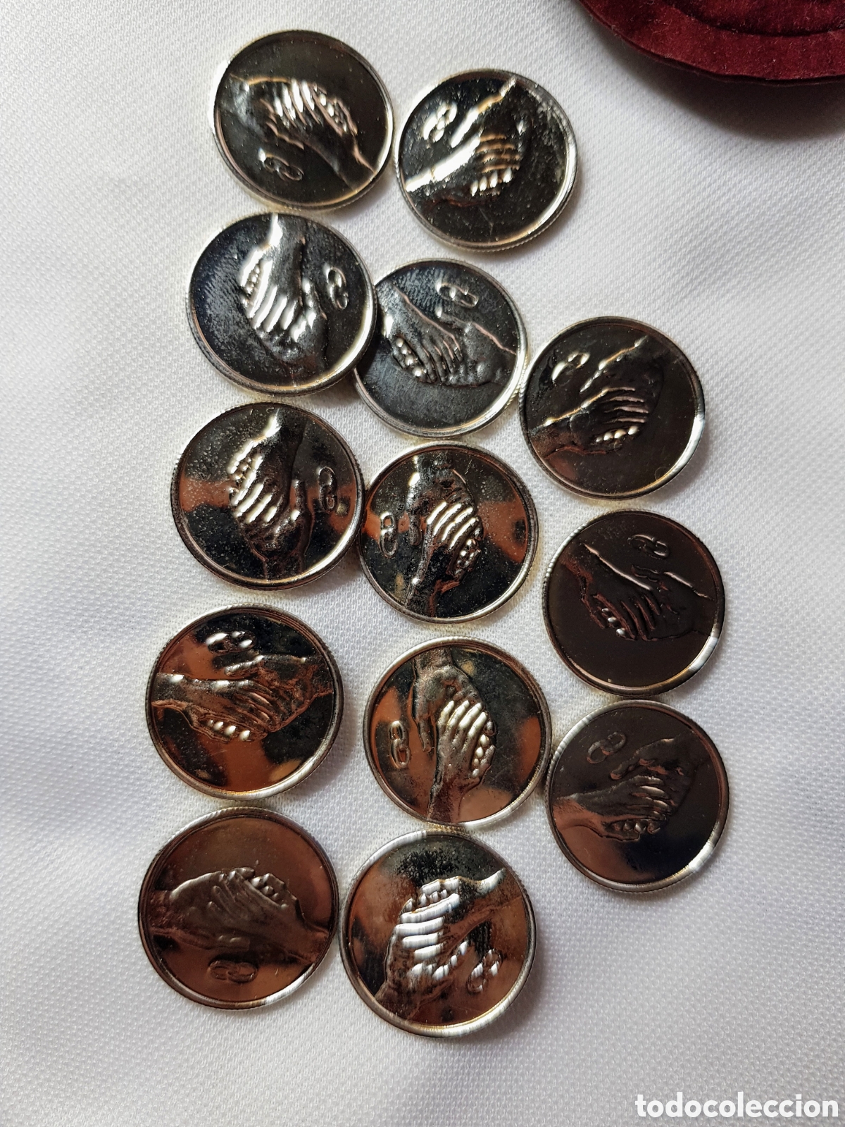 Material numism&aacute;tico: 13 Arras matrimoniales plateadas lote 1 - Foto 1