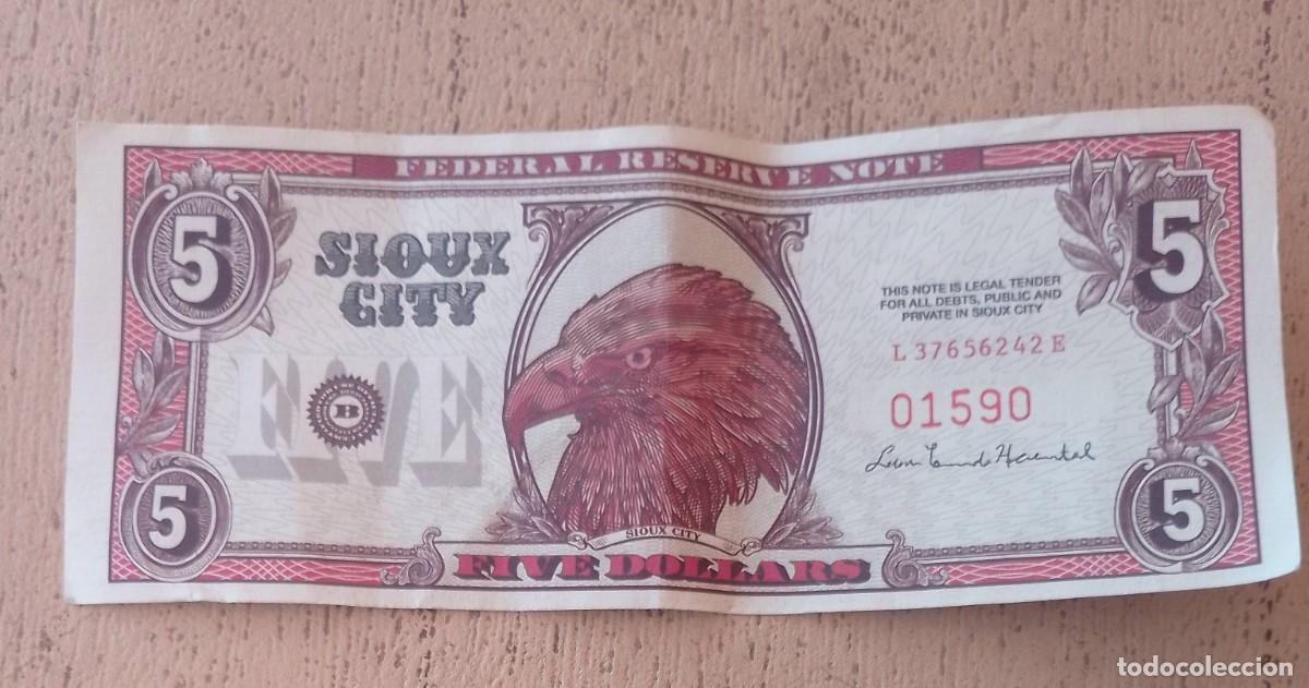 Material numism&aacute;tico: Billete Five Dollar, Sioux City - Foto 1