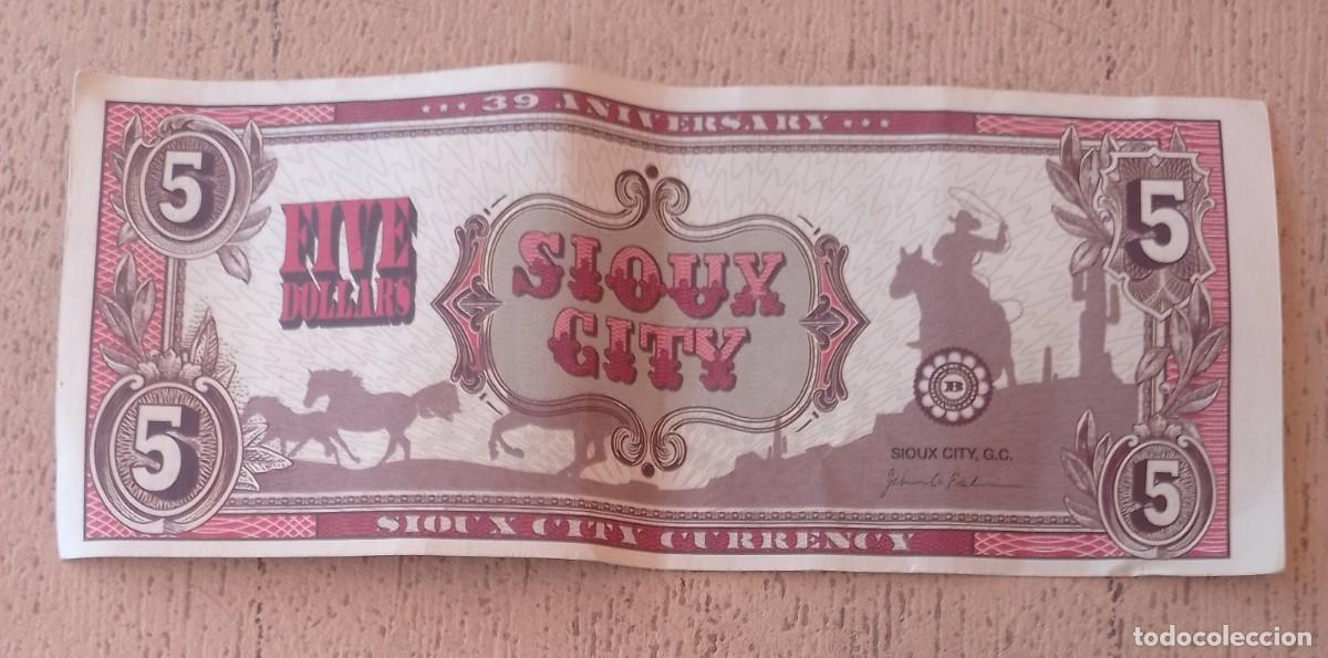Material numism&aacute;tico: Billete Five Dollar, Sioux City - Foto 2