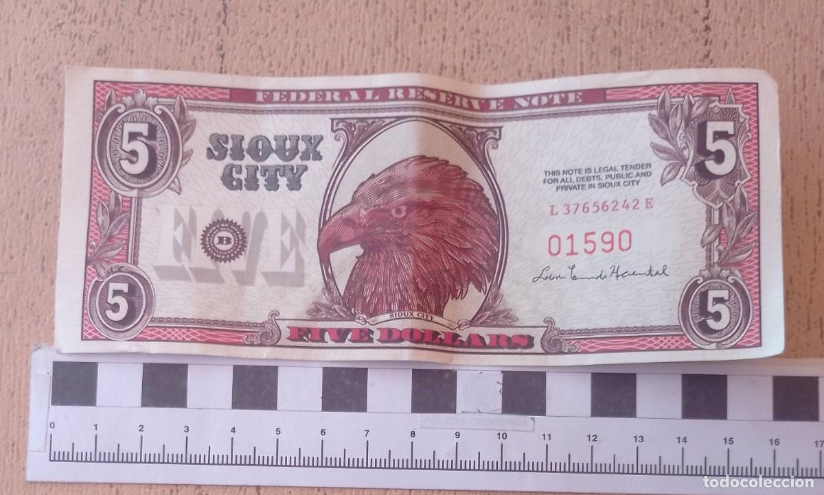 Material numism&aacute;tico: Billete Five Dollar, Sioux City - Foto 3