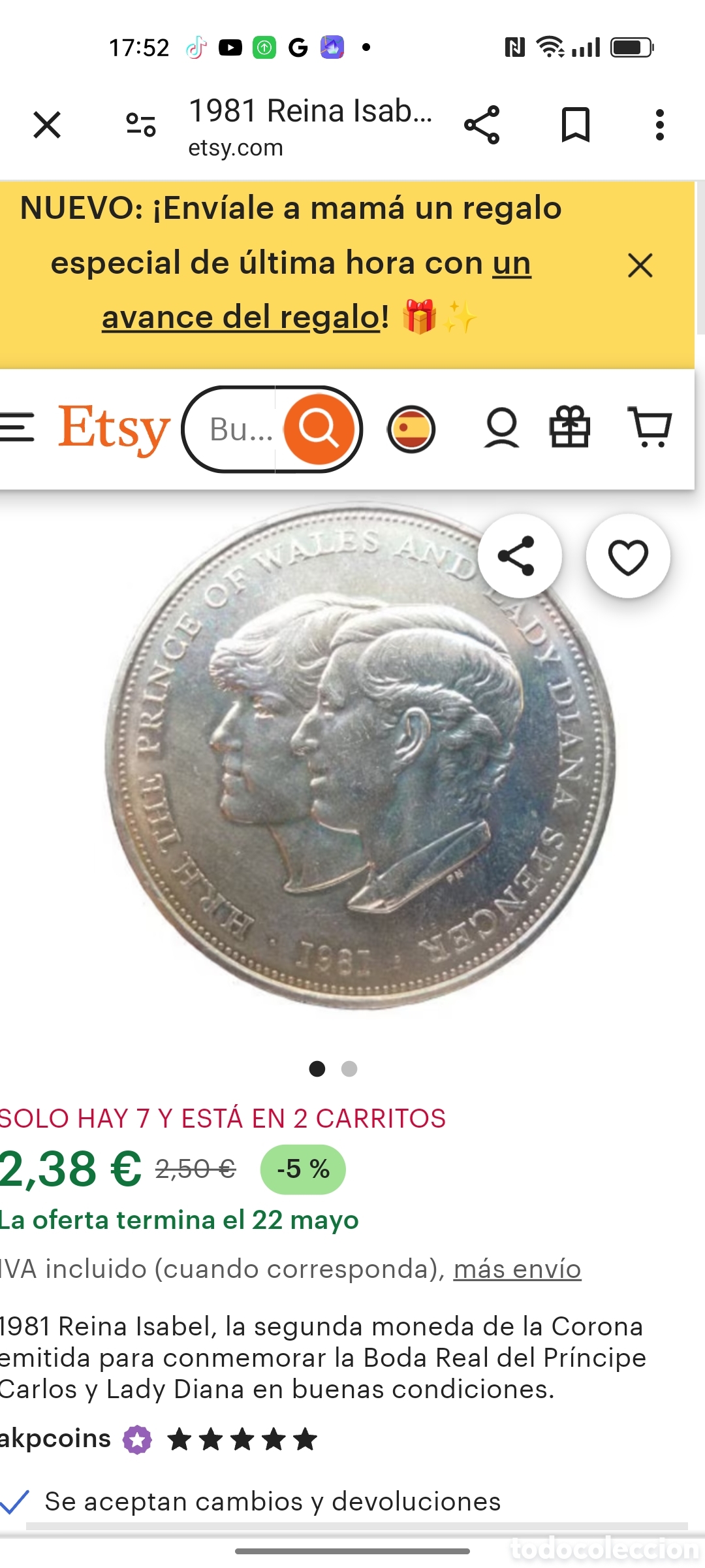 Material numism&aacute;tico: Moneda coleccionables - Foto 6