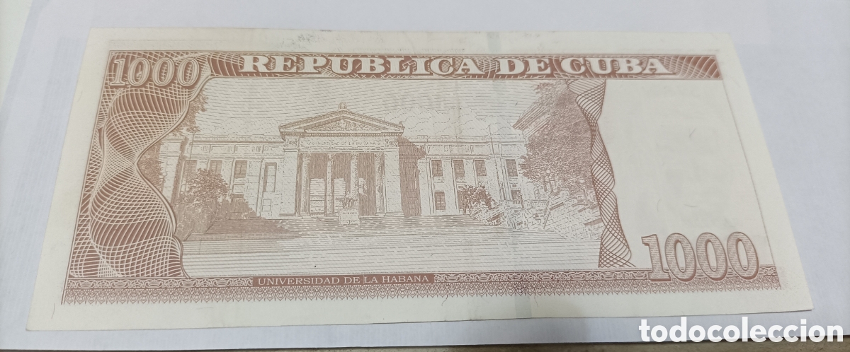Material numism&aacute;tico: Billete de 1000 pesos con error ,Cuba - Foto 1