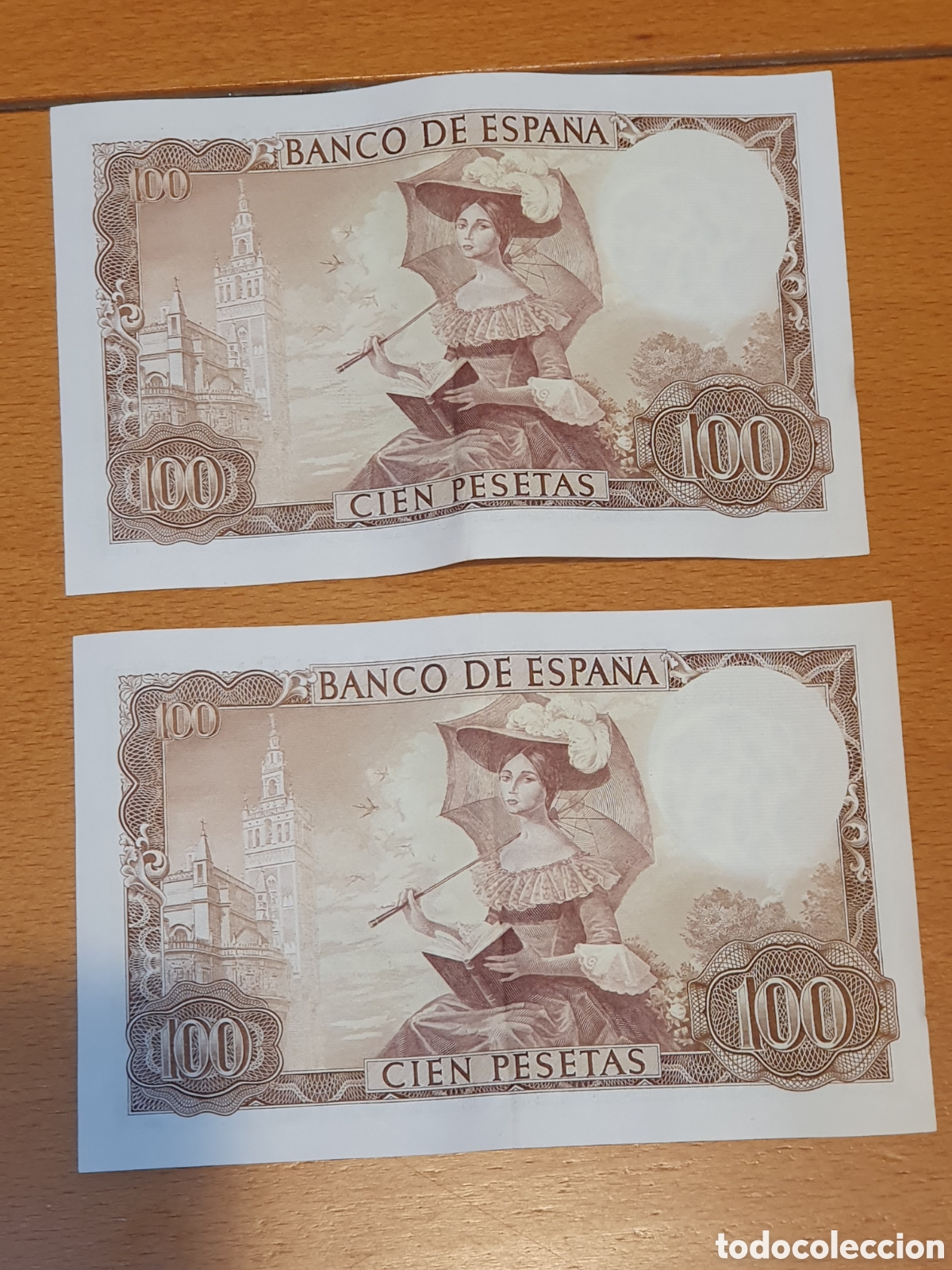 Material numism&aacute;tico: 2 Billetes de 100 pesetas 1965 - Foto 1