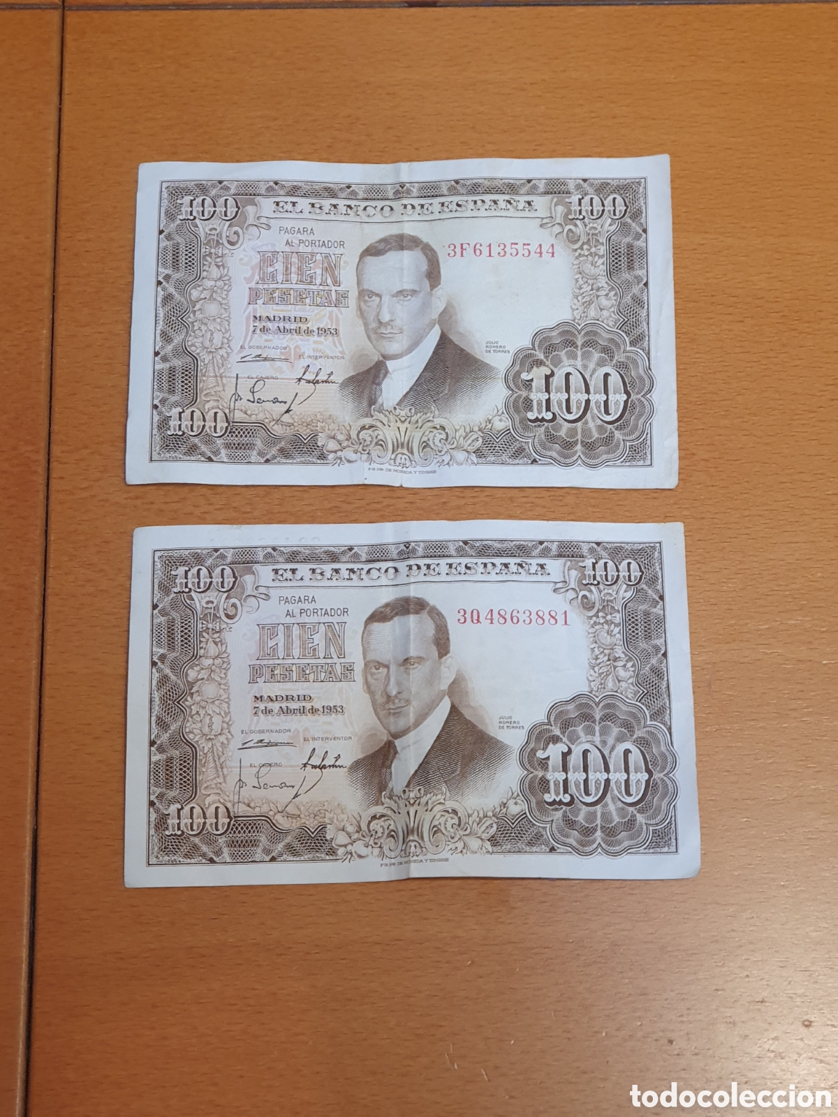 Material numism&aacute;tico: Billete 100 pesetas 1953 - Foto 2