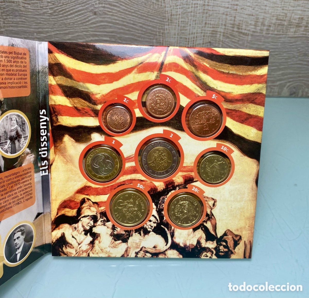 Material numism&aacute;tico: Cartera monedas coleccion Catalu&ntilde;a - Foto 2