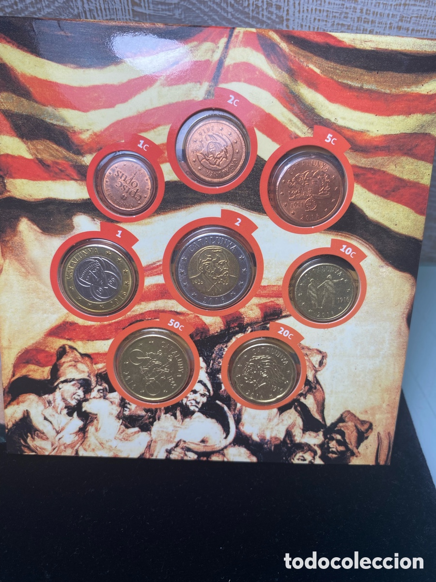 Material numism&aacute;tico: Cartera monedas coleccion Catalu&ntilde;a - Foto 3