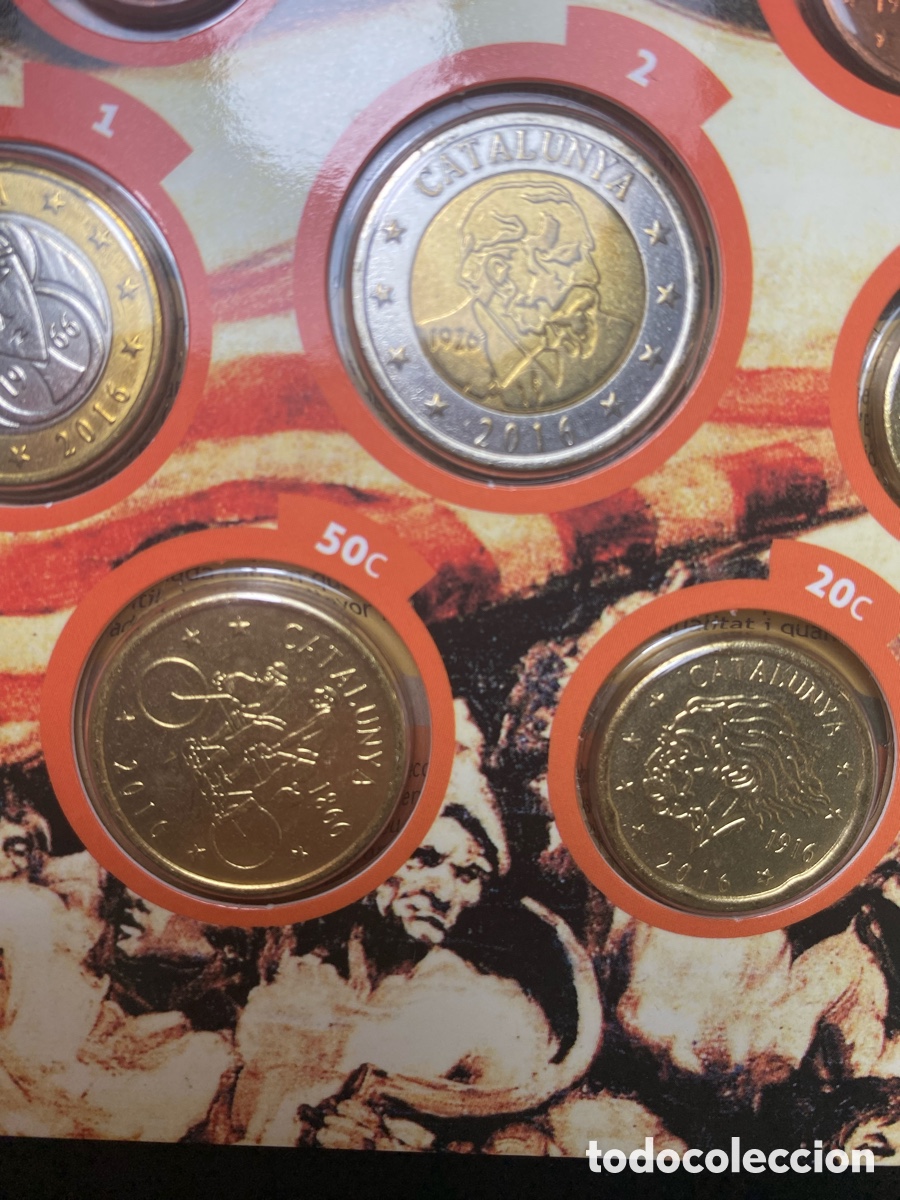 Material numism&aacute;tico: Cartera monedas coleccion Catalu&ntilde;a - Foto 5