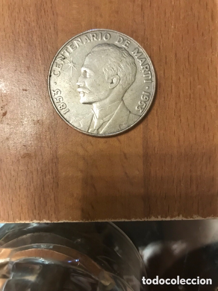 Material numism&aacute;tico: Moneda 1 peso de plata del centenario de Jos&eacute; Mart&iacute; de 1953 - Foto 1