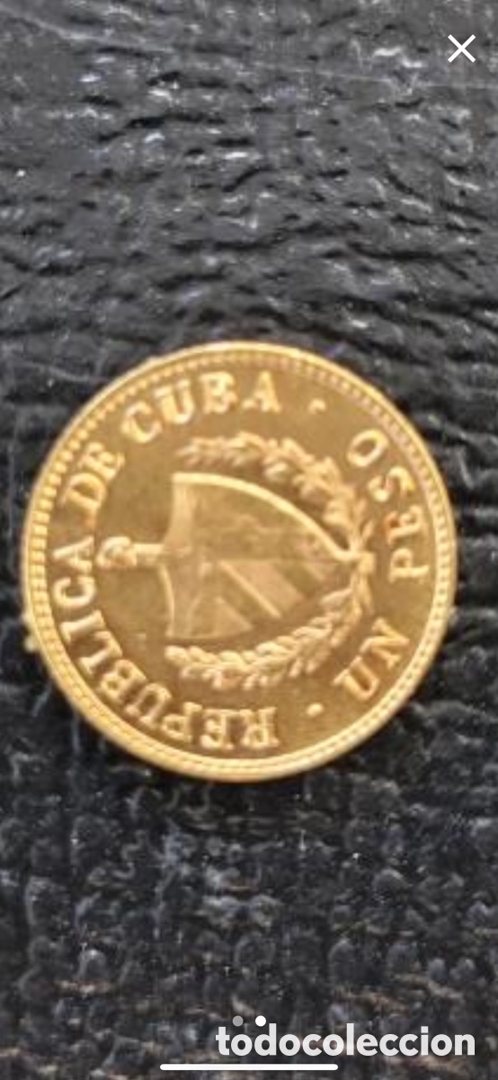 Material numism&aacute;tico: Moneda cubana un peso oro - Foto 2