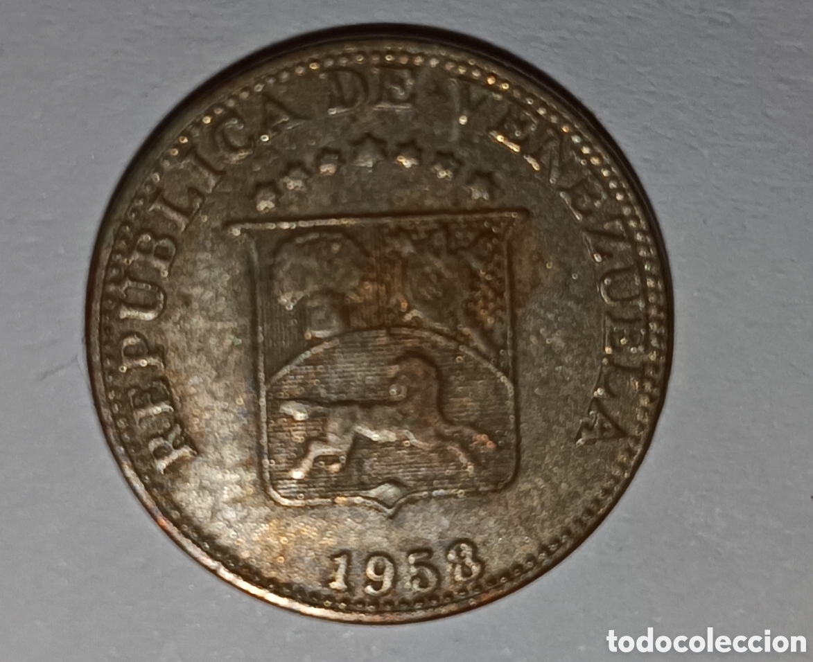 Material numism&aacute;tico: Moneda de 5 c&eacute;ntimos Venezuela 1958 - Foto 2