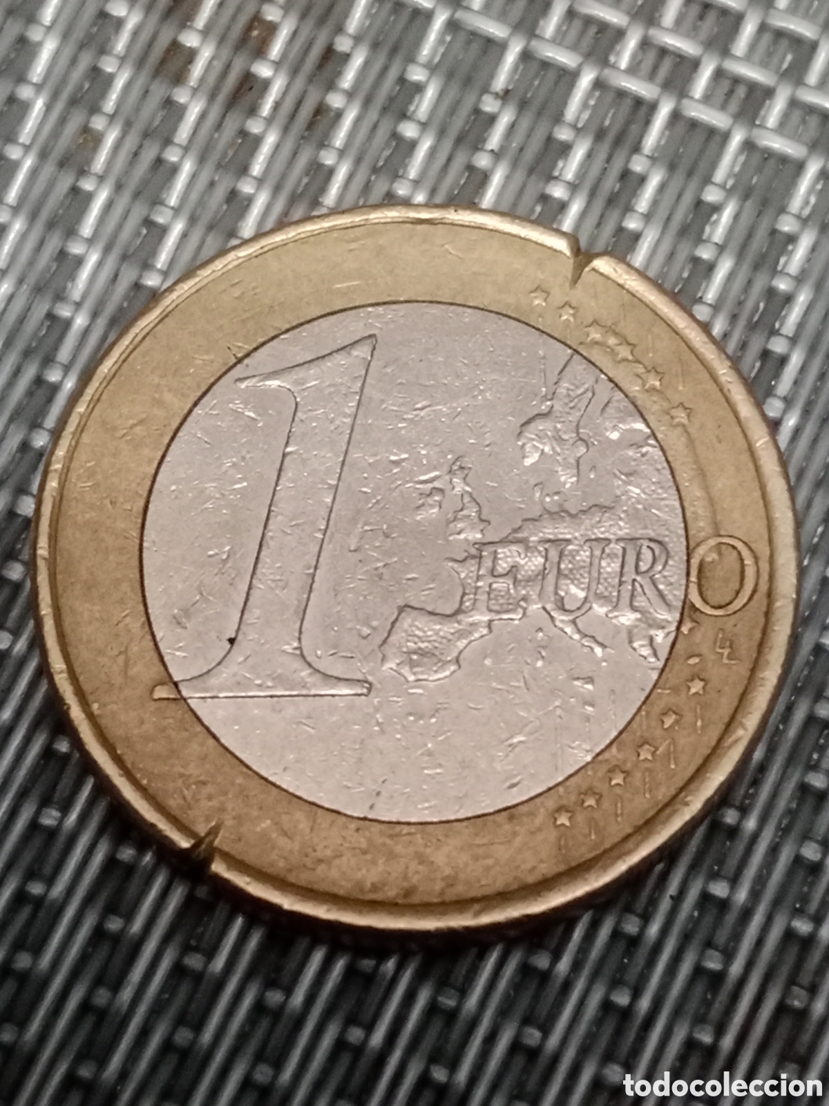 Material numism&aacute;tico: Moneda de 1 euro Espa&ntilde;a 2008 mal Acu&ntilde;ada - Foto 3