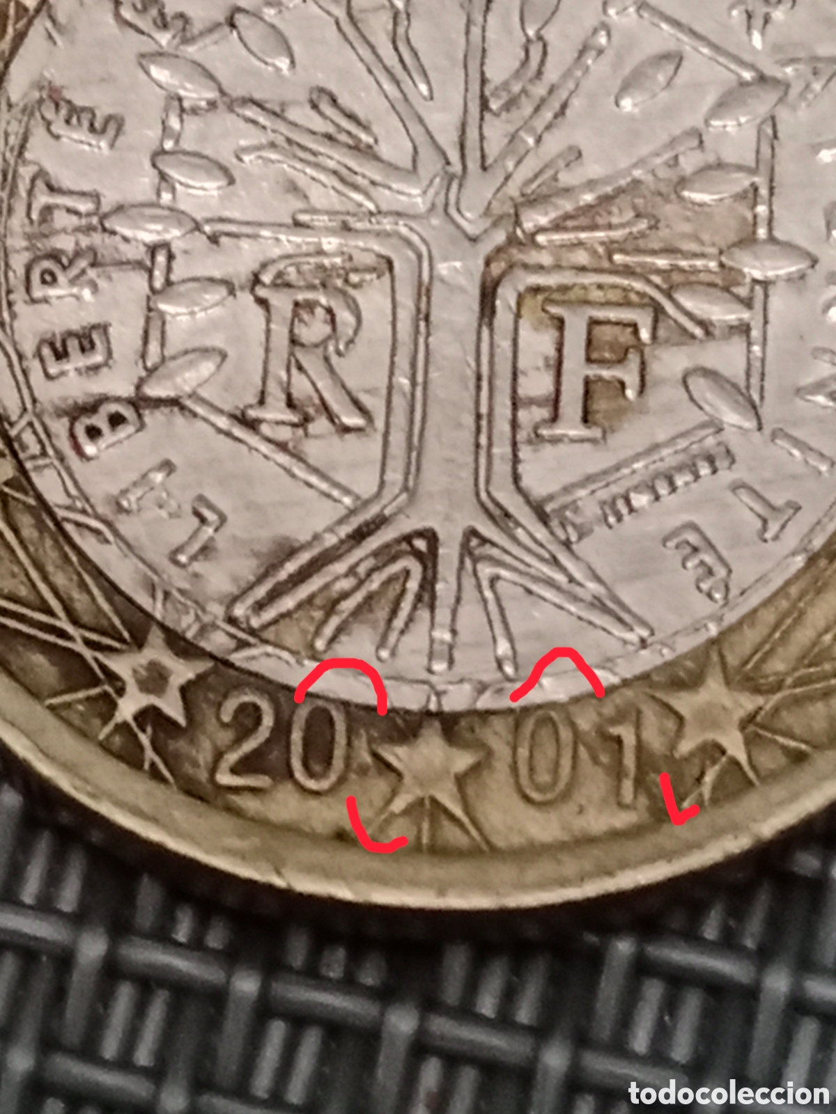 Material numism&aacute;tico: MONEDA de 1 euro Francia con fallos de acu&ntilde;aci&oacute;n - Foto 4