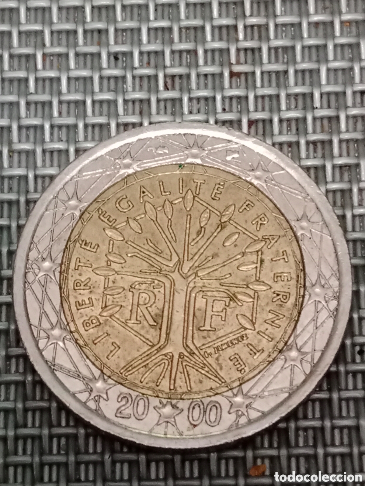 Material numism&aacute;tico: Moneda de 2 euros Francia A&ntilde;o 2000 mal Acu&ntilde;ada - Foto 5