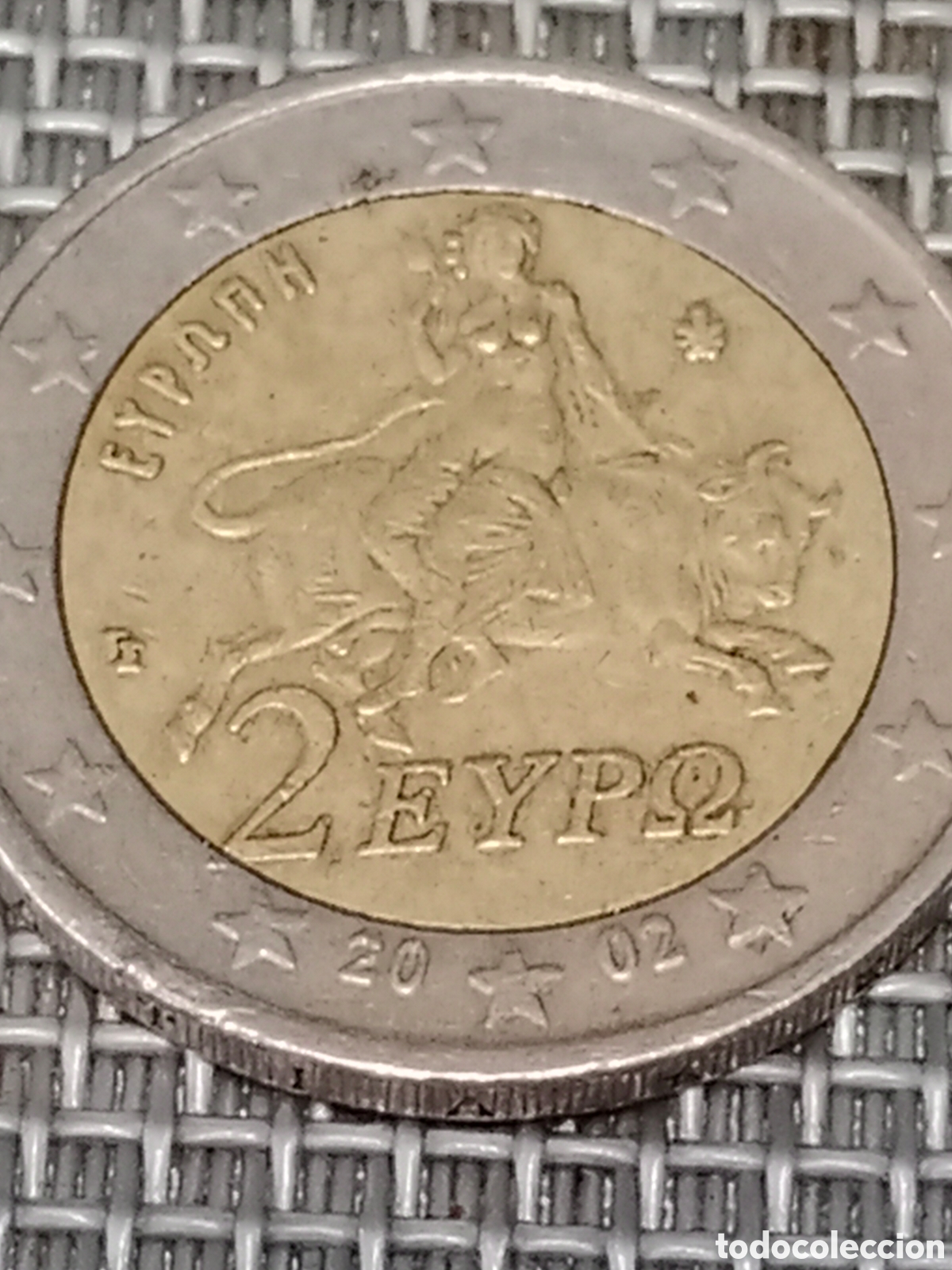 Material numism&aacute;tico: Moneda de 2 euros de Grecia 2002 mal Acu&ntilde;ada - Foto 4