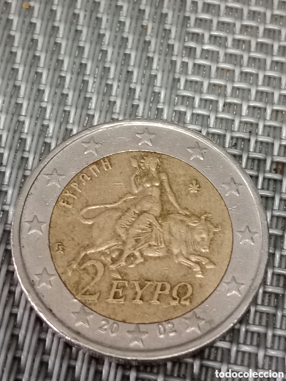 Material numism&aacute;tico: Moneda de 2 euros de Grecia 2002 mal Acu&ntilde;ada - Foto 5