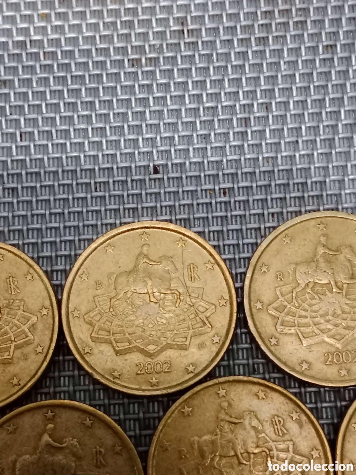 Material numism&aacute;tico: 7 Monedas de 50 c&eacute;ntimos Italia 2002 - Foto 5
