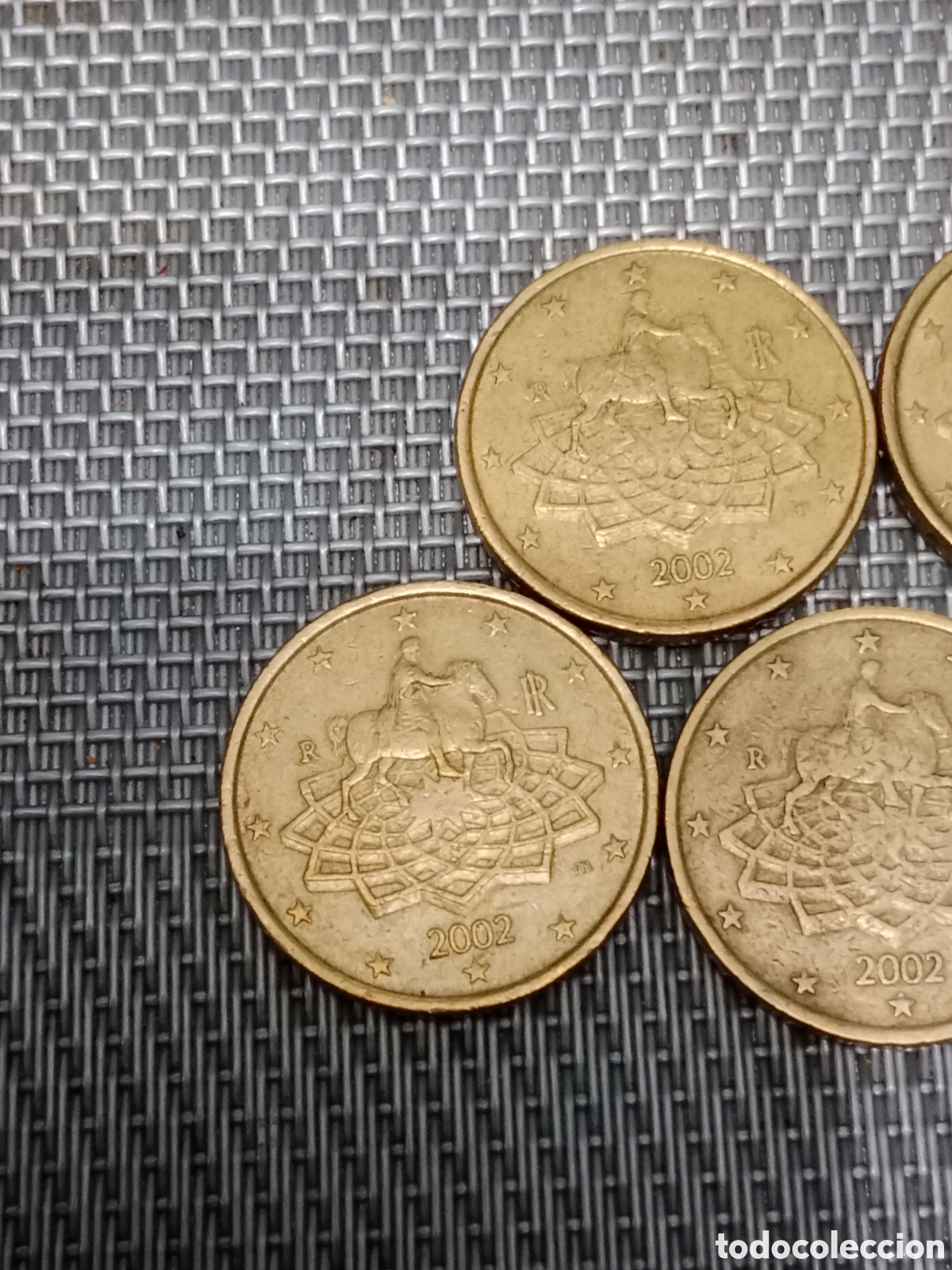 Material numism&aacute;tico: 7 Monedas de 50 c&eacute;ntimos Italia 2002 - Foto 7