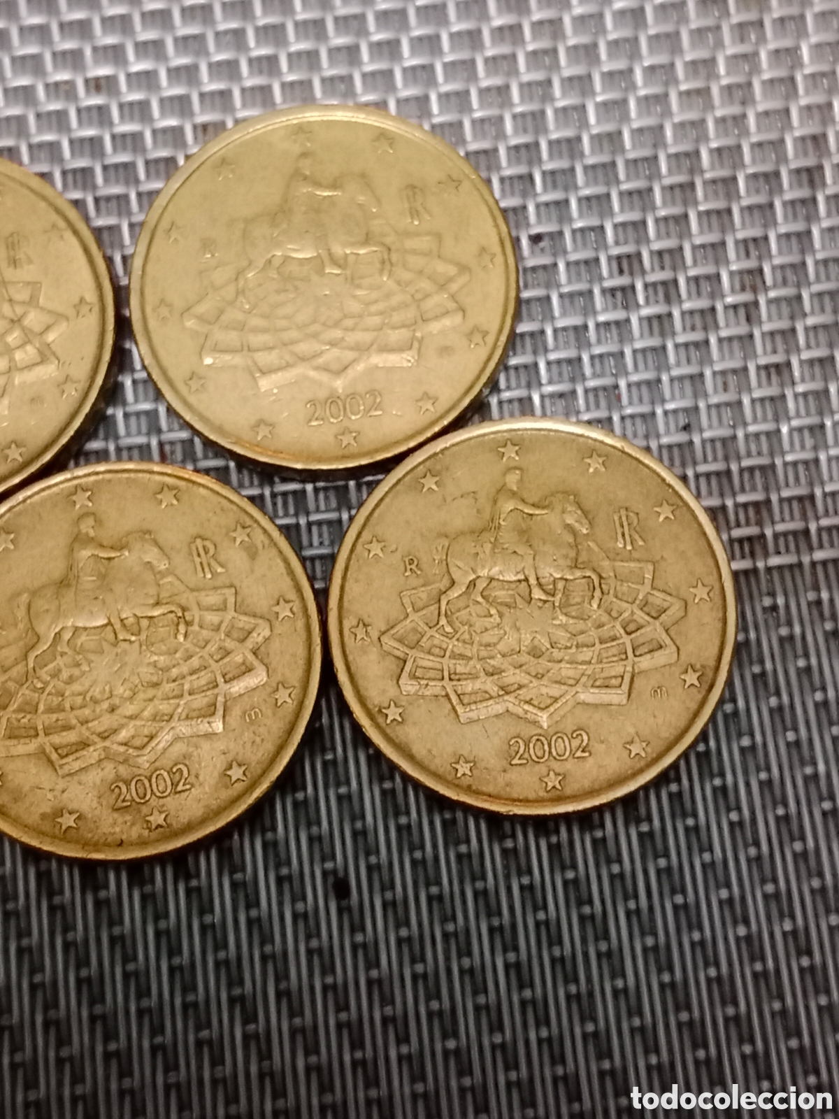 Material numism&aacute;tico: 7 Monedas de 50 c&eacute;ntimos Italia 2002 - Foto 10