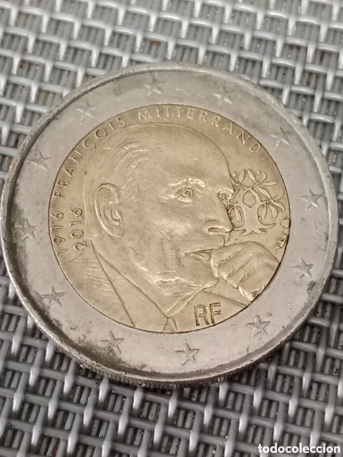 Material numism&aacute;tico: Moneda de 2 euros Francois Mitterrand 1916/2016 - Foto 1