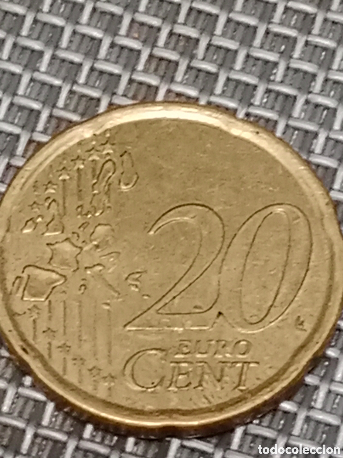 Material numism&aacute;tico: Moneda de 20 c&eacute;ntimos Cervantes 1999 mal Acu&ntilde;ada - Foto 3