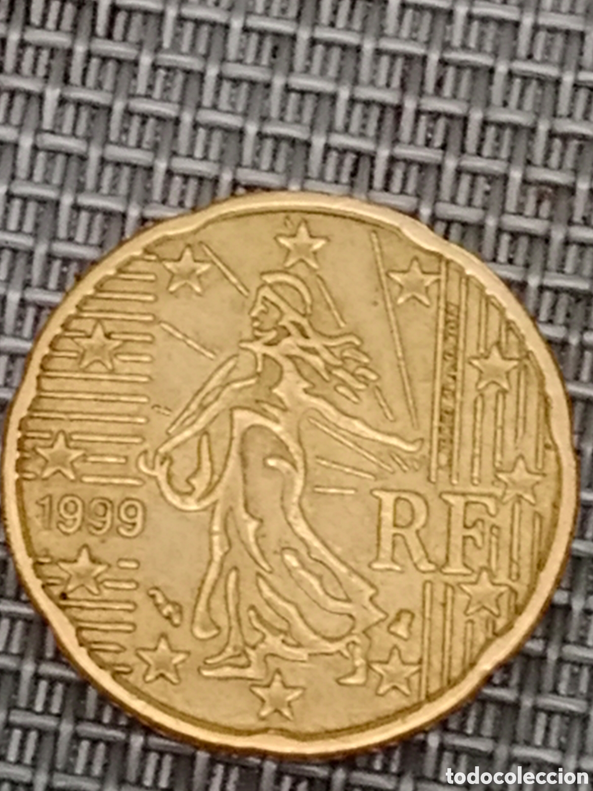 Material numism&aacute;tico: Moneda de 20 c&eacute;ntimos Francia 1999 mal Acu&ntilde;ada - Foto 3