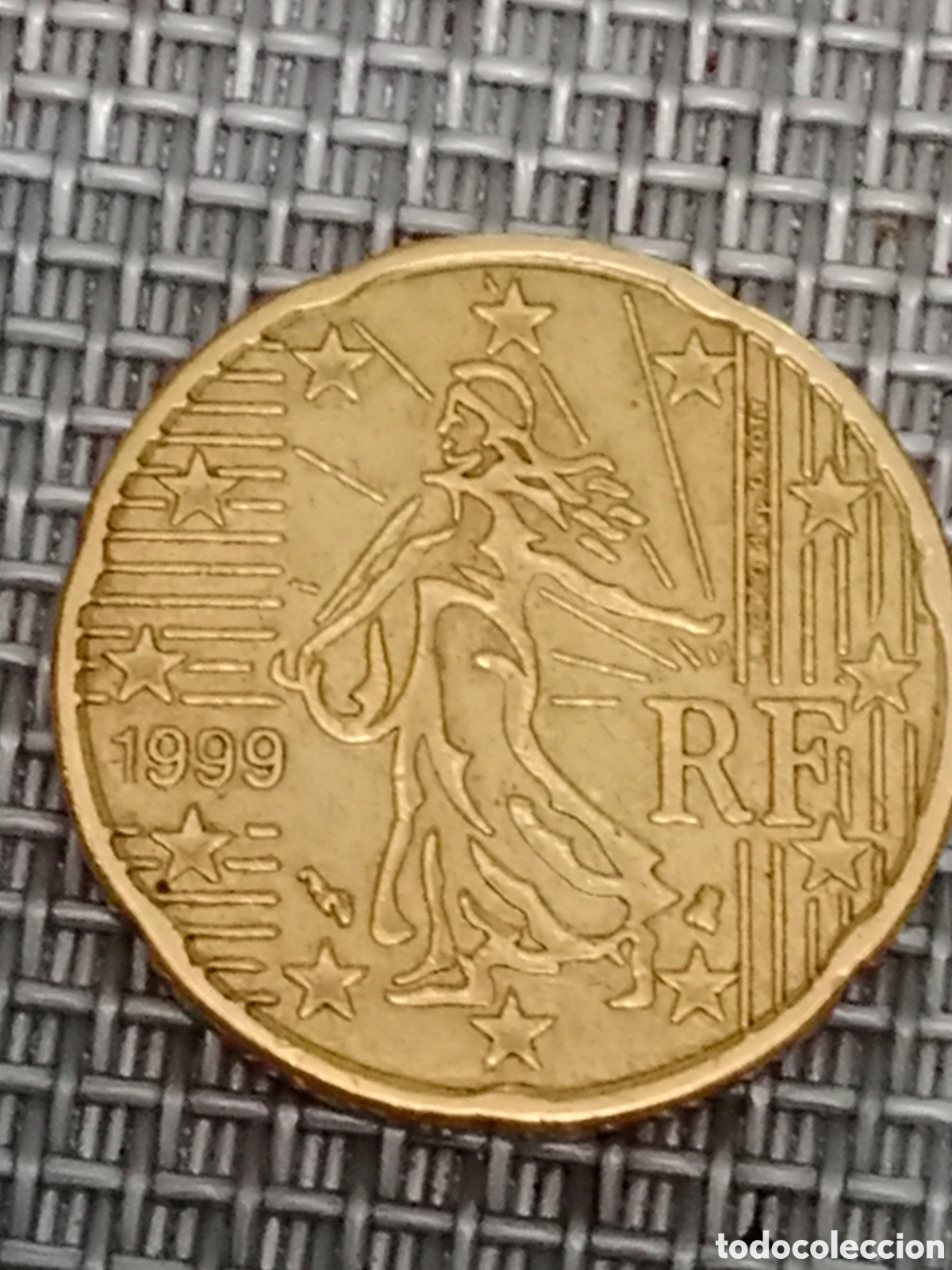 Material numism&aacute;tico: Moneda de 20 c&eacute;ntimos Francia 1999 mal Acu&ntilde;ada - Foto 1