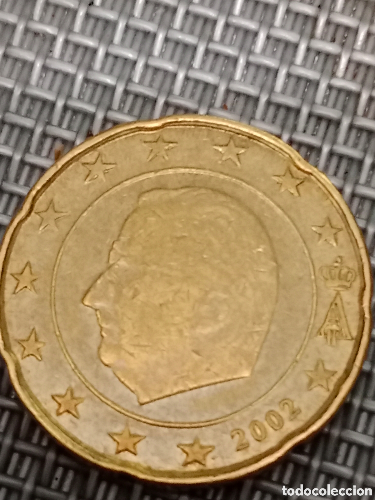 Material numism&aacute;tico: Moneda de 20 c&eacute;ntimos B&eacute;lgica 2002 mal las estrellas. - Foto 2
