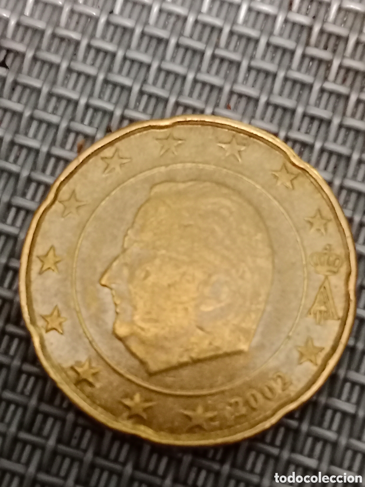 Material numism&aacute;tico: Moneda de 20 c&eacute;ntimos B&eacute;lgica 2002 mal las estrellas. - Foto 3