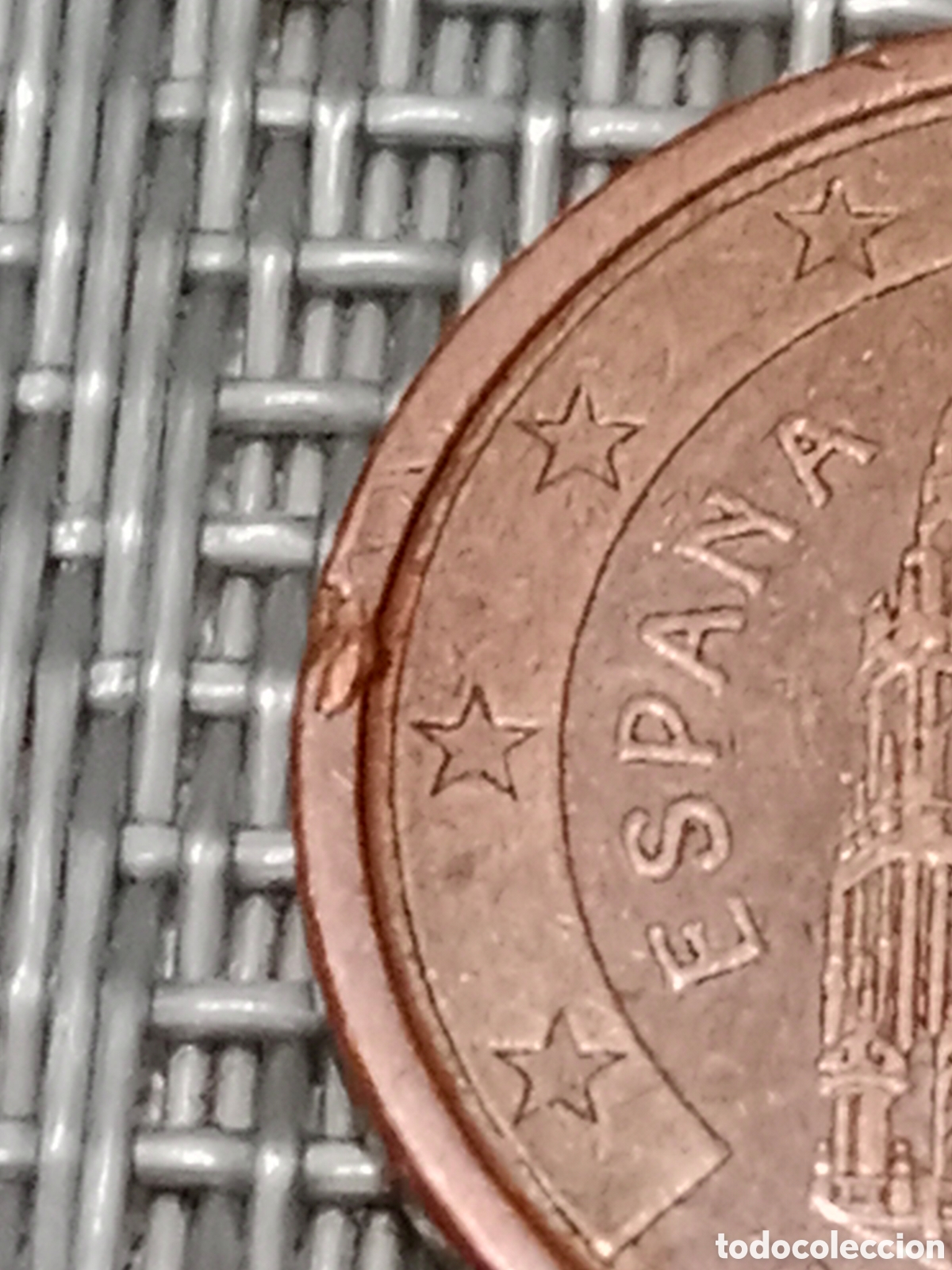 Material numism&aacute;tico: Moneda de 5 c&eacute;ntimos Espa&ntilde;a a&ntilde;o 2000 exceso de metal - Foto 4