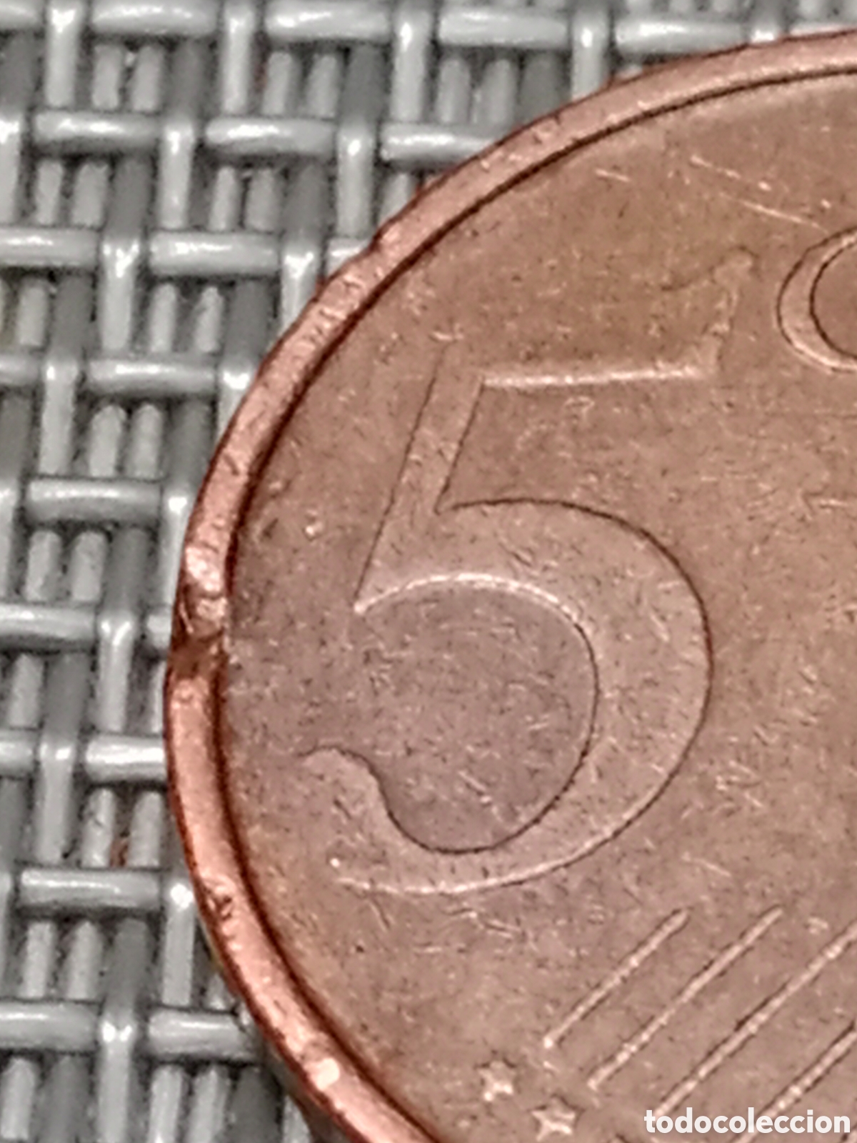 Material numism&aacute;tico: Moneda de 5 c&eacute;ntimos Espa&ntilde;a a&ntilde;o 2000 exceso de metal - Foto 7
