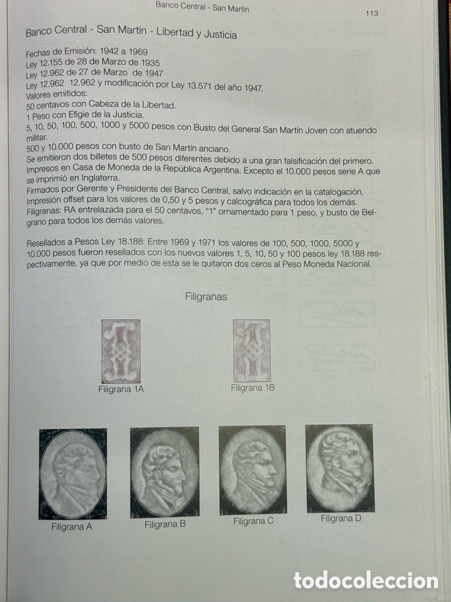 Material numism&aacute;tico: CAT&Aacute;LOGO DE BILLETES ARGENTINOS, - Foto 6