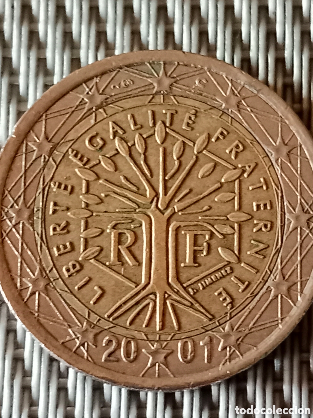 Material numism&aacute;tico: Moneda de 2 euros Francia 2001 mal Acu&ntilde;ada - Foto 9