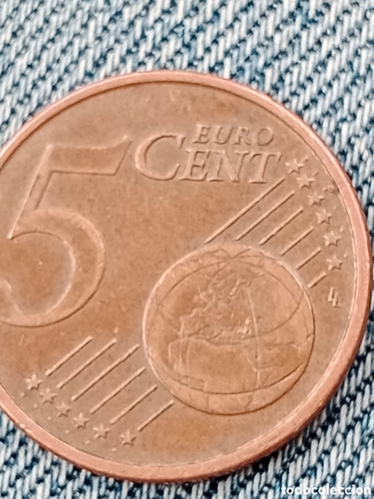 Material numism&aacute;tico: Moneda de 5 c&eacute;ntimos 2002 Italia exceso de metal - Foto 4