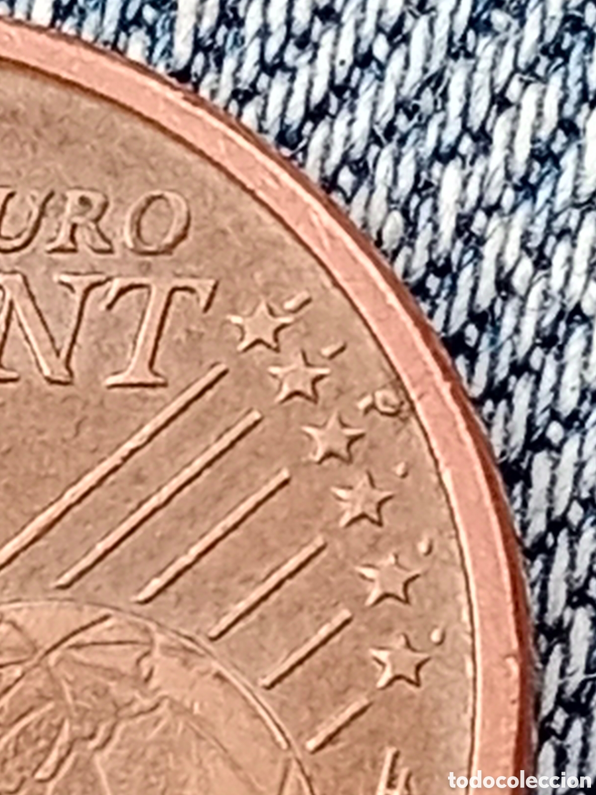 Material numism&aacute;tico: Moneda de 5 c&eacute;ntimos 2002 Italia exceso de metal - Foto 5