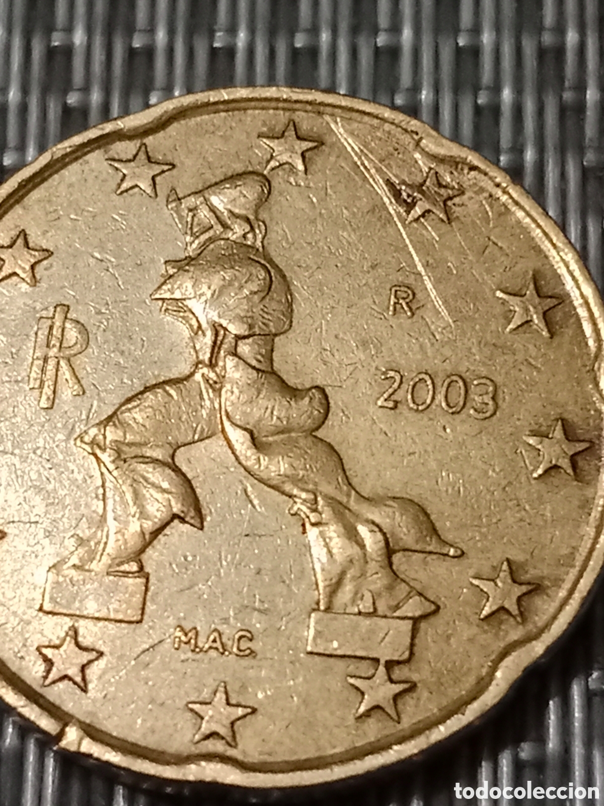 Material numism&aacute;tico: Moneda de 20 c&eacute;ntimos Italia a&ntilde;o 2003 - Foto 2