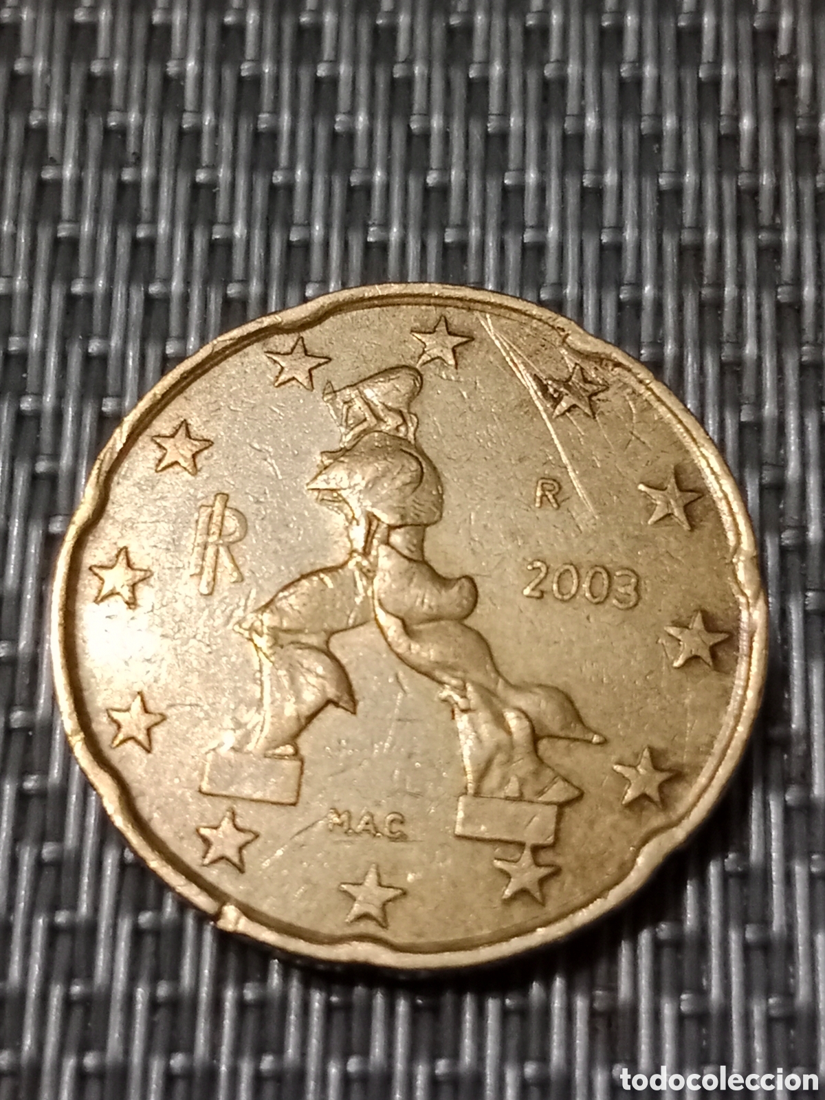 Material numism&aacute;tico: Moneda de 20 c&eacute;ntimos Italia a&ntilde;o 2003 - Foto 1