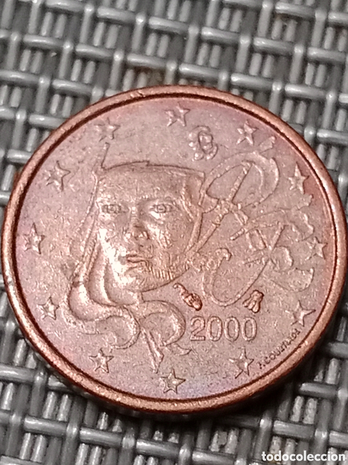 Material numism&aacute;tico: Moneda de 1 c&eacute;ntimo Francia a&ntilde;o 2000 - Foto 1