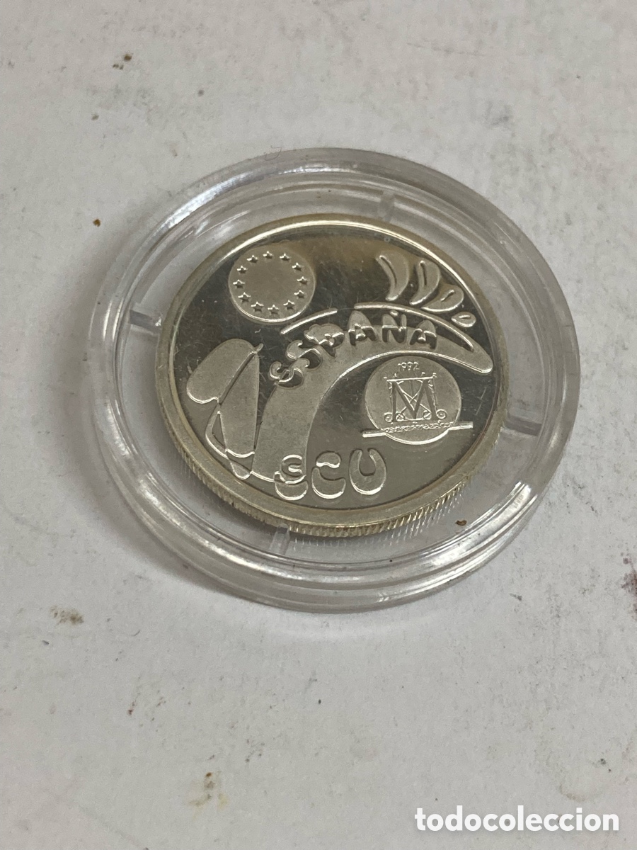 Material numism&aacute;tico: Moneda de plata 1 Ecu 1992 X47 - Foto 2