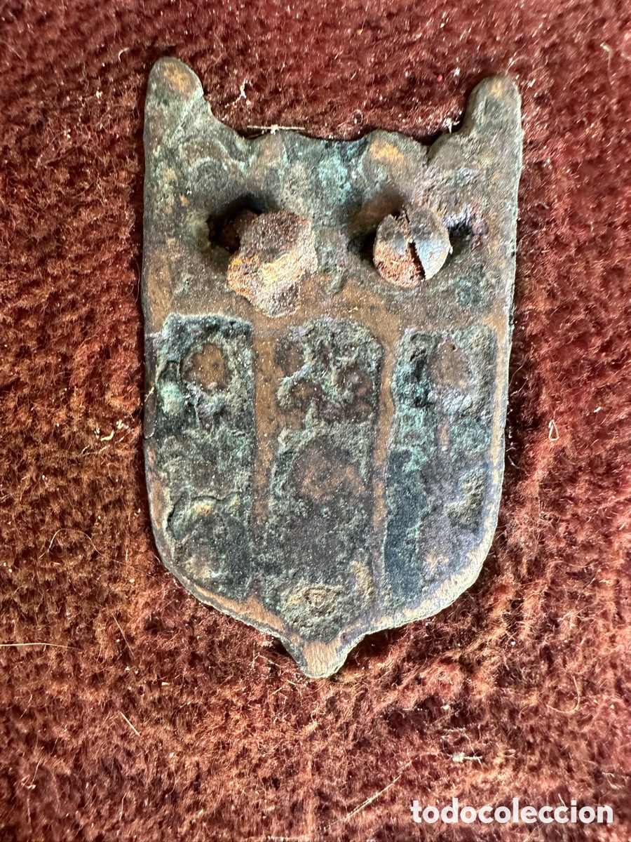 Material numism&aacute;tico: PINJANTE MEDIEVAL CON ESCUDO A IDENTIFICAR - Foto 1
