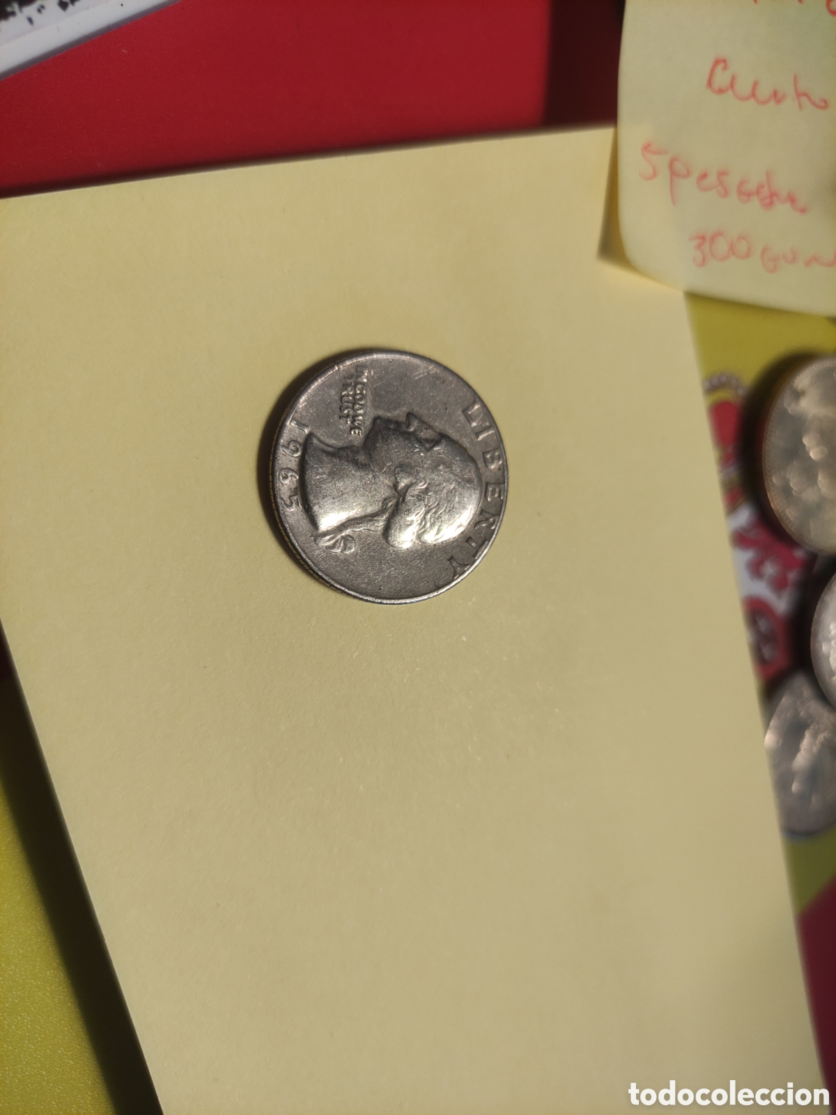 Material numism&aacute;tico: Moneda Liberty 1965 Quarter Dollar - Foto 2