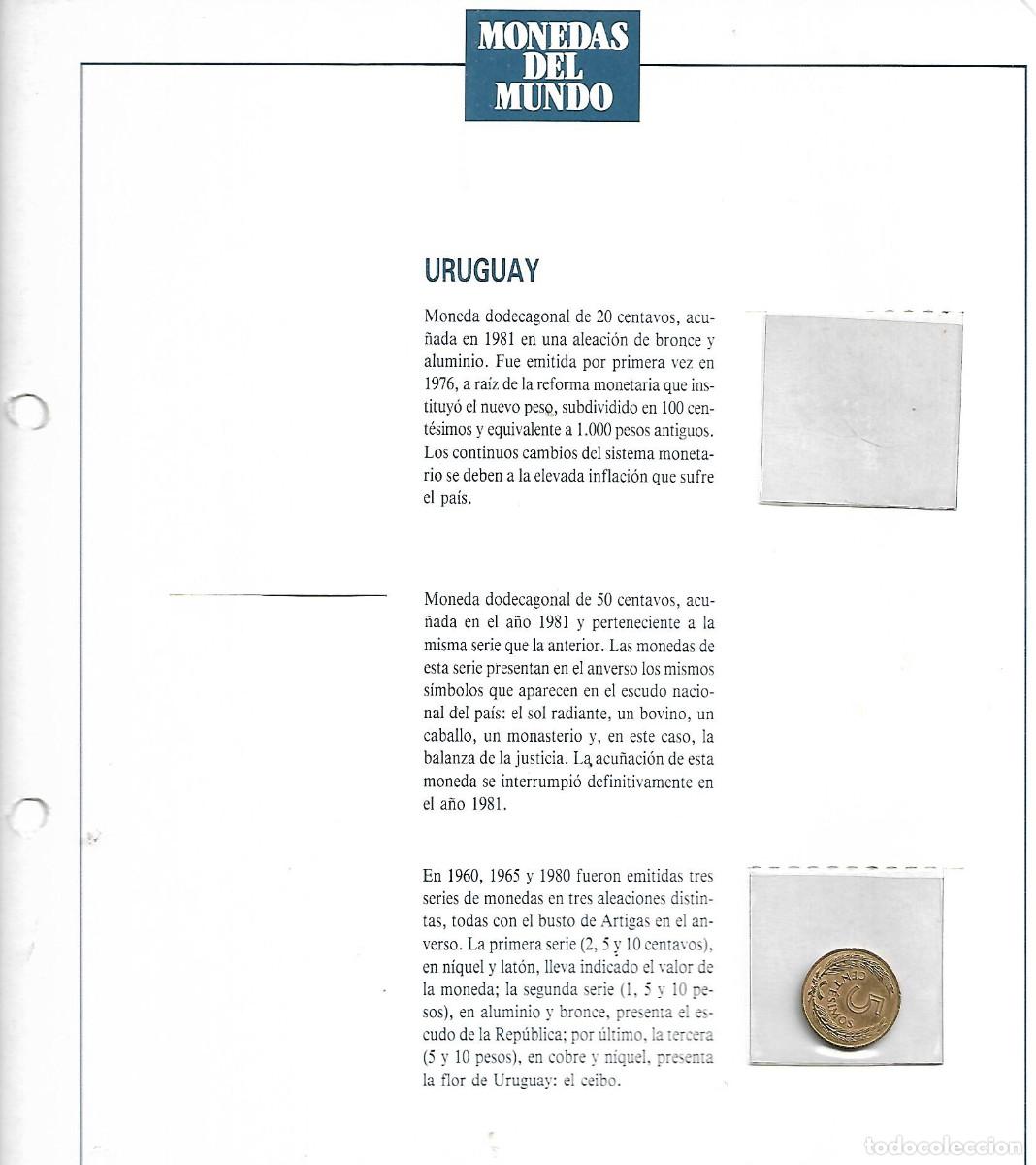 Material numism&aacute;tico: FICHA CON MONEDA DE URUGUAY - Foto 1