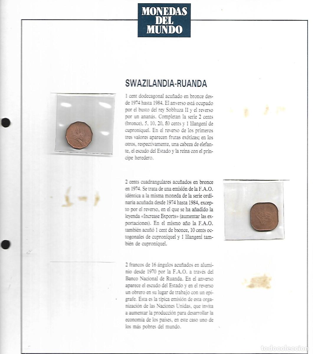 Material numism&aacute;tico: FICHA CON MONEDAS DE SWAZILANDIA-RUANDA - Foto 1