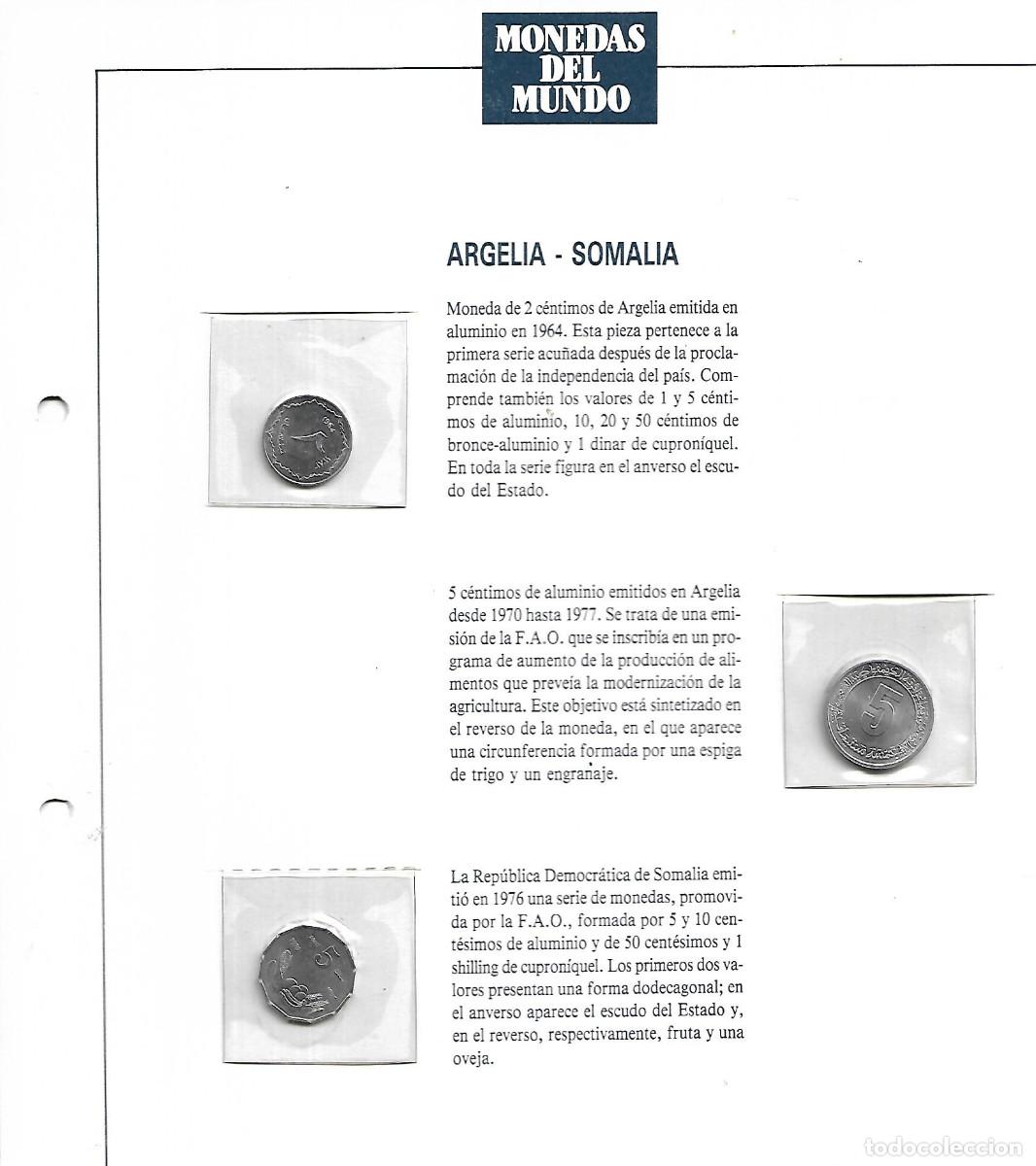 Material numism&aacute;tico: FICHA CON MONEDAS DE ARGELIA - SOMALIA - Foto 1