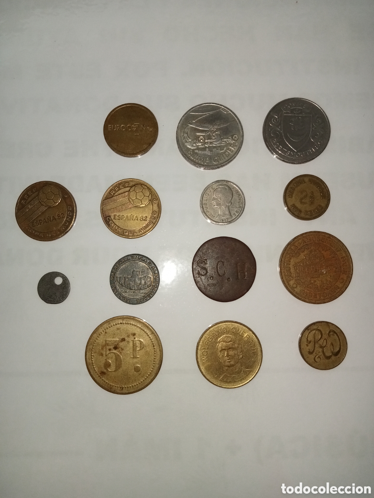 Material numism&aacute;tico: Moneda token fichas dinero antiguos - Foto 1