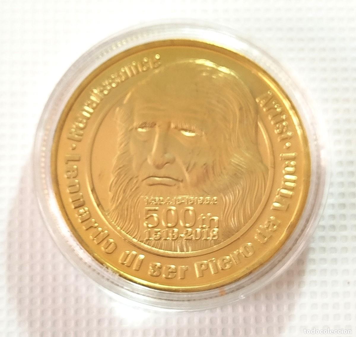 Material numism&aacute;tico: MEDALLA . MONEDA CONMEMORATIVA . LEONARDO DA VINCI - Foto 1